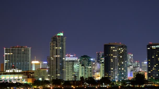 San Diego Night Skyline Från Coronado Time Lapse Kalifornien Usa — Stockvideo