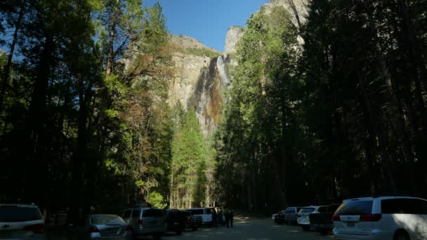 Yosemite National Park Bridalveil Fall Regnbågsvattenfall Kalifornien Usa — Stockvideo