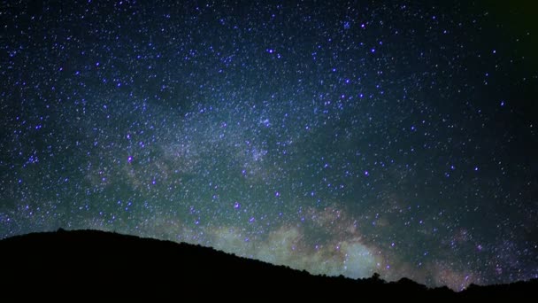 デスバレー国立公園天の川銀河時間は望遠鏡のピークカリフォルニアの上に夜空をラピス — ストック動画