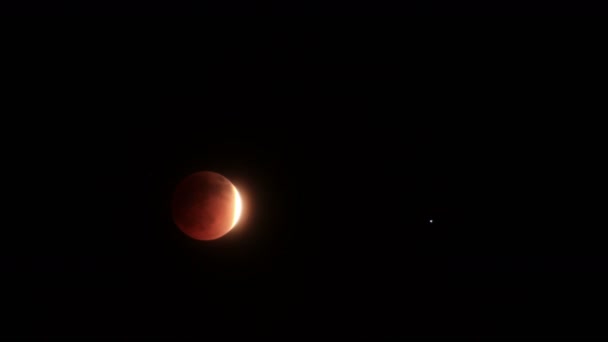 Lunar Eclipse 2014 Måne Skyer April – Stock-video