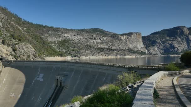 Національний Парк Йосеміті Hetch Hetchy Dam Wapama Falls California Usa — стокове відео