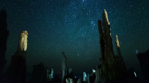 Milchstraße Galaxie Und Meteorschauer Zeitraffer Der Aquariden Astrofotografie Galaxienkern — Stockvideo