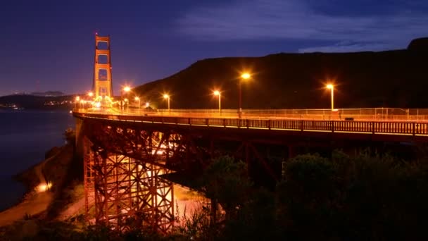 San Francisco Golden Gate Bridge Time Lapse Clouds Axis Dolly — Stock video