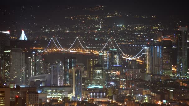 San Francisco Telephoto Cityscape Twin Peaks Time Lapse Downtown Bay — Stock video
