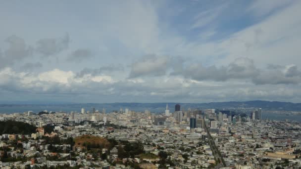 San Francisco Twin Peaks Daytime Lapse Clouds Californië Verenigde Staten — Stockvideo