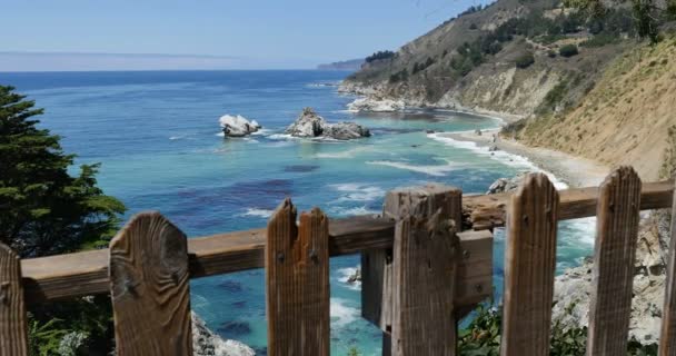 Big Sur Mcway Rockt Dolly Forward Pacific Coast Kalifornien — Stockvideo