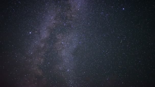 Vía Láctea Galaxia Meteorito Tiempo Lluvia Lapso Aquarids Astrofotografía Galaxy — Vídeo de stock