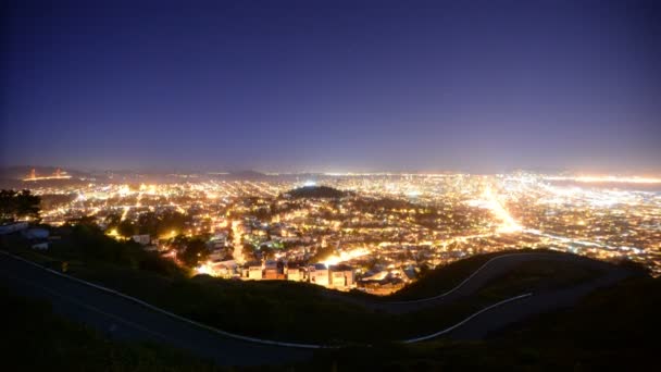 San Francisco Time Lapse Cityscape Twin Peaks Tilt California Stany — Wideo stockowe