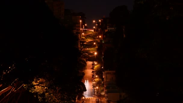 San Francisco Lombard Street Night Time Lapse Καλιφόρνια Ηπα — Αρχείο Βίντεο