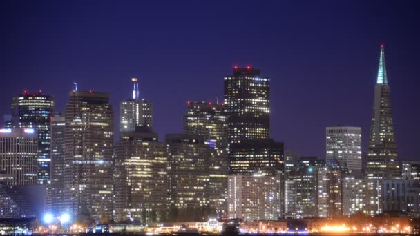 Σαν Φρανσίσκο Skyline Από Treasure Island Time Lapse Cityscape Καλιφόρνια — Αρχείο Βίντεο