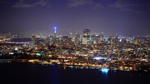 San Francisco Time Lapse Cityscape Downtown Van Marin Headlands Tilt — Stockvideo