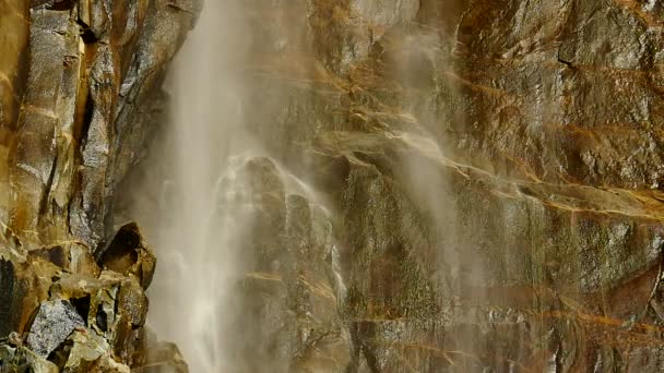 Yosemite National Park Bridalveil Fall 96Fps Slow Motion Vattenfall Kalifornien — Stockvideo