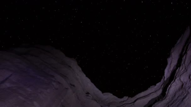 Nacht Sterren Lucht Tijd Lapse Red Rock Canyon Tilt — Stockvideo