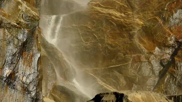 Yosemite National Park Bridalveil Fall 96Fps Slow Motion Waterfalls Californië — Stockvideo