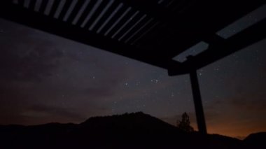 Sierra Nevada Dağları Samanyolu Galaksisi ve Kamp Balkonu Dolly İleri