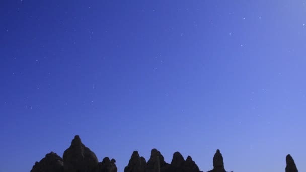 Trona Pinnacles Time Lapse Night Till Soluppgången Mojaveöknen Kalifornien — Stockvideo