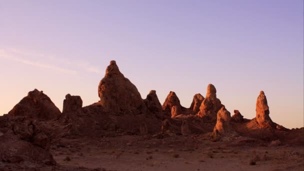 Trona Pinnacles Tilt Time Lapse Wschód Słońca Pustynia Mojave Kalifornia — Wideo stockowe