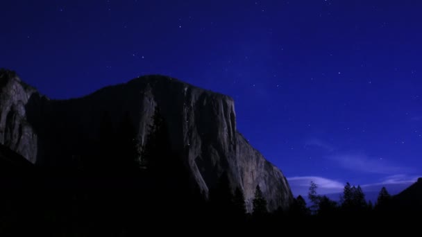 Yosemite Starry Sky Capitan California Usa — Vídeos de Stock