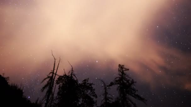 Voie Lactée Galaxie Nuages Time Lapse Nuit — Video