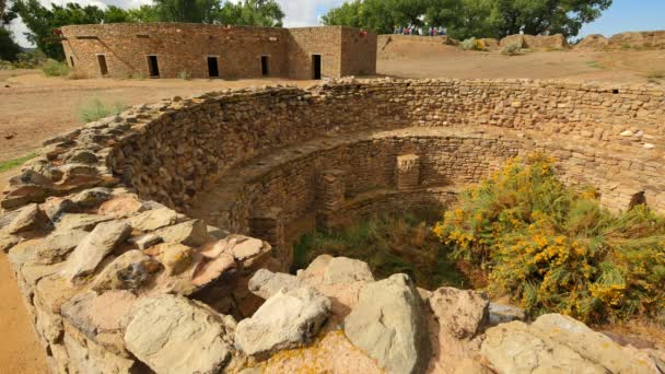 Разрушения Национального Памятника Ацтеки Штате Нью Мексико Юго Западе Сша — стоковое видео