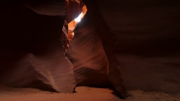 Antelope Canyon Dolly Shot Slot Canyon Στην Αριζόνα Νοτιοδυτικά Ηπα — Αρχείο Βίντεο