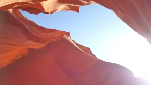 Antelope Canyon Slot Canyon Südwesten Der Usa — Stockvideo