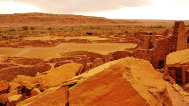 Chaco Kültür Ulusal Tarih Parkı Pueblo Bonito Yerli Amerikan Harabeleri New Mexico Güneybatı ABD