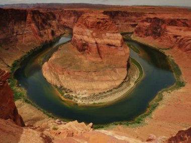 Arizona Güneybatı ABD 'de Horseshoe Bend Wide shot Colorado Nehri