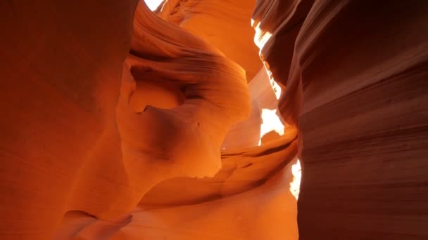 Antelope Canyon Slot Canyon Στην Αριζόνα Tilt Νοτιοδυτικά Ηπα — Αρχείο Βίντεο