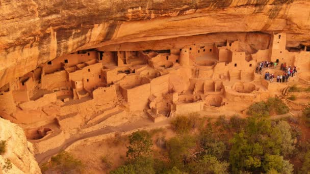 Mesa Verde Ulusal Parkı Uçurum Sarayı Colorado Daki Amerikan Harabeleri — Stok video