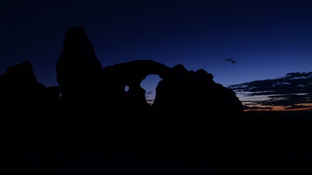Arches National Park Time Lapse Sunset Night Turret Arch Utah — Stockvideo