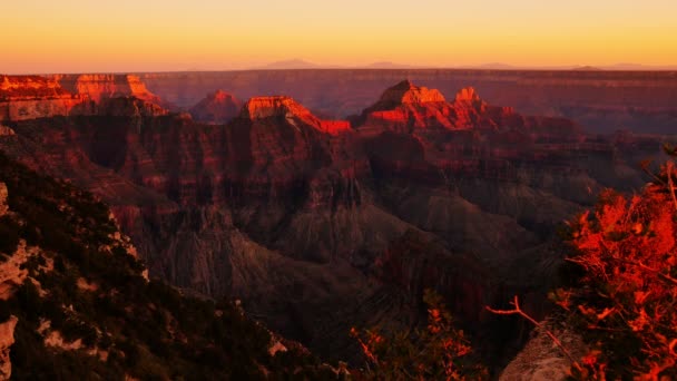 Park Narodowy Grand Canyon North Rim Sunset Arizona Stany Zjednoczone — Wideo stockowe