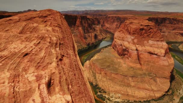 Hästsko Böj Dolly Colorado River Arizona Sydvästra Usa — Stockvideo