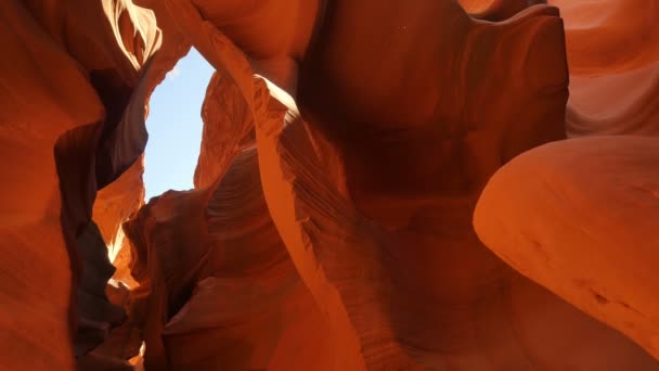 Antelope Canyon Dolly Shot Slot Canyon Arizonie Backward Południowo Zachodnie — Wideo stockowe