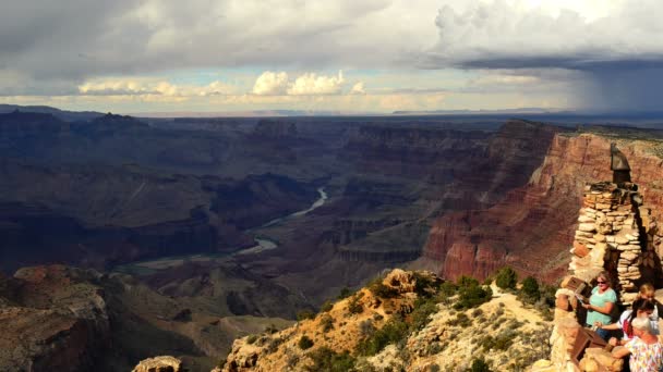 Grand Canyon Ulusal Parkı Güney Rim Doğu Rim Colorado Nehri — Stok video