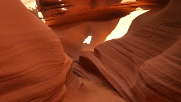 Antelope Canyon Slot Canyon Arizona Inclinación Hacia Suroeste Estados Unidos — Vídeos de Stock