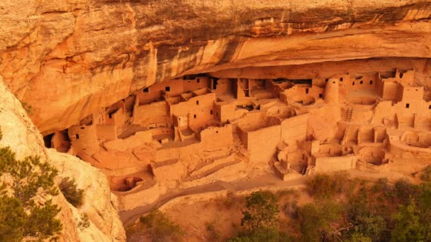 Mesa Verde National Park Cliff Palace Inhemska Amerikanska Ruiner Colorado — Stockvideo