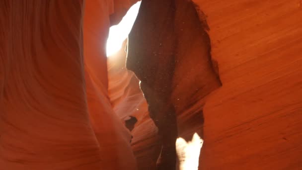 Antelope Canyon Slot Canyon Arizona Light Beam Southwest Usa — Stock video