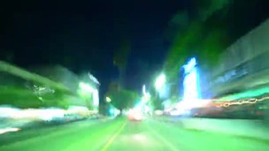 Hiperlapse POV Los Angeles Gece Şebekesi Sürücüsü
