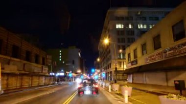 Hiperlapse POV Los Angeles Gece Şebekesi Sürücüsü