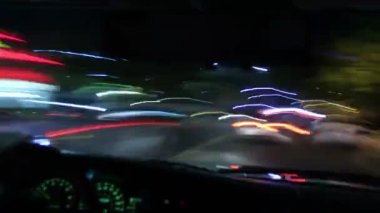 POV Zaman Sürüşü Sürücüleri Hollywood Gecesi Görünümü