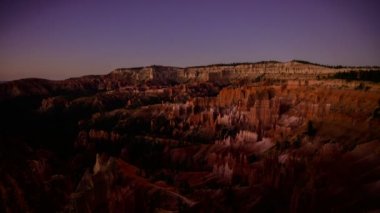 Bryce Kanyonu Ulusal Parkı Gündoğumu Zamanı Hoodoos Gecesi Utah Güneybatı ABD