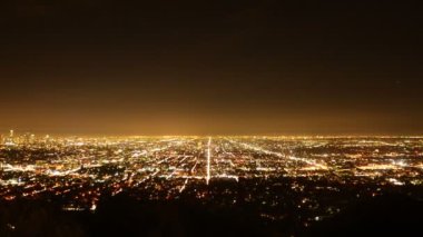 Los Angeles Gece Görüşü Hızlandırılmış Zaman Trafiği