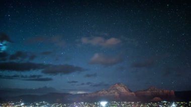 Sedona Samanyolu Galaksisi 02 Yıldırım Dağı Hızı Yıldızları 4K