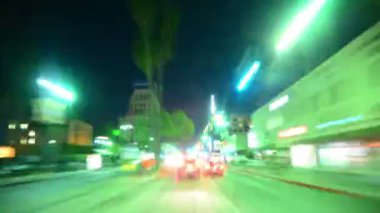 Hiperlapse POV Los Angeles Gece Şebekesi Sürücüsü