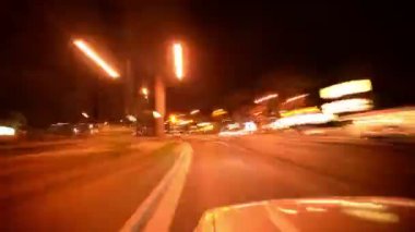 Las Vegas Bulvarı Sürat Sürüşü POV Araç Hiperlapa Çekimi Nevada 'da ABD' de
