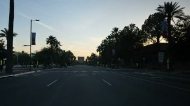 Phoenix Şehir Merkezi Günbatımı Plakası Arizona USA 08