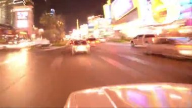 Las Vegas Bulvarı Sürat Sürüşü POV Araç Hiperlapa Çekimi Nevada 'da ABD' de