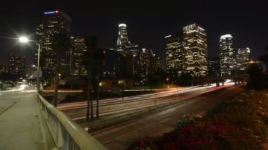 Los Angeles Gece Kenti Zaman Hızı Şehir Merkezi Otoyolu
