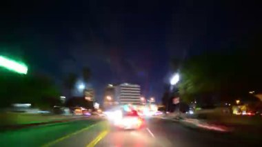 Hiperlapse POV Los Angeles Gece Şebekesi Sürücüsü